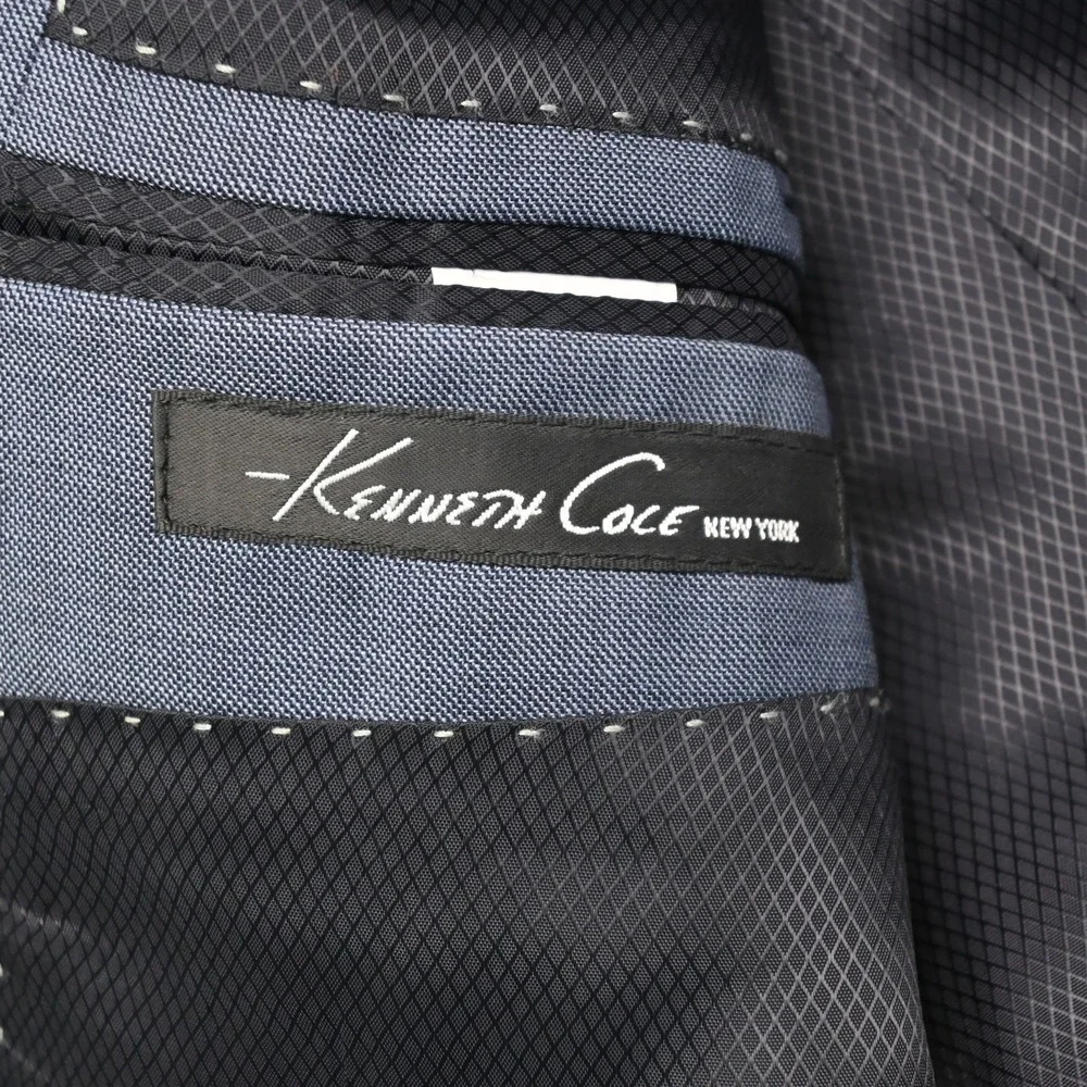 Kenneth Cole 37S 31x30 Blue 100% Wool Mens Jacket Pants Suit‎